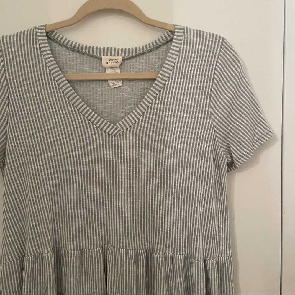 caution to the wind // striped casual dress